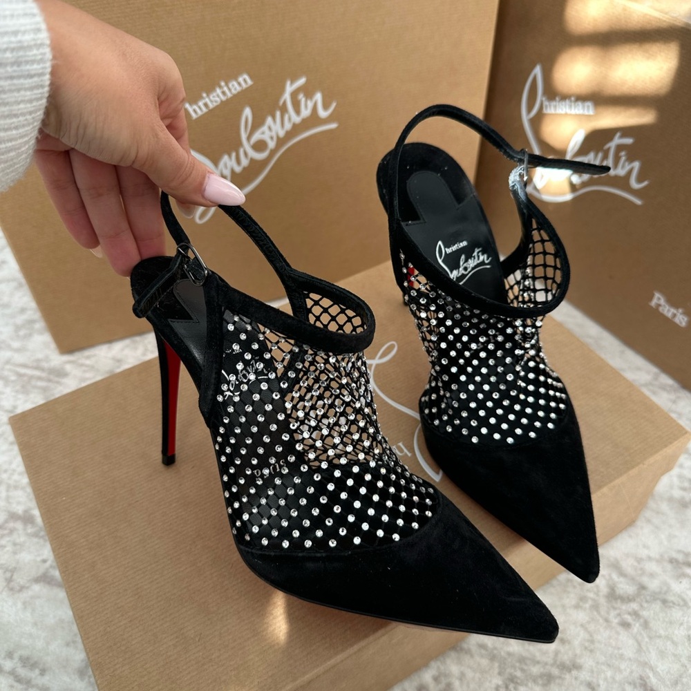 Christian Louboutin Black Heels with Silver Accents